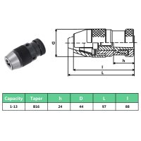 vidaXL Snabbchuck MT2-B16 med 13 mm spännvidd - Bild 8