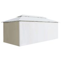 vidaXL Paviljong med draperier 600x298x270 cm vit 180g/m² - Bild 4