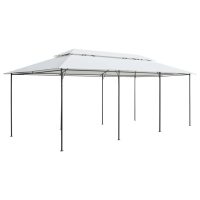 vidaXL Paviljong med draperier 600x298x270 cm vit 180g/m² - Bild 5