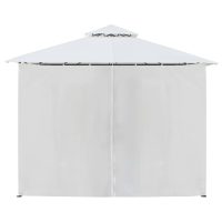 vidaXL Paviljong med draperier 600x298x270 cm vit 180g/m² - Bild 6