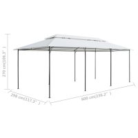 vidaXL Paviljong med draperier 600x298x270 cm vit 180g/m² - Bild 8