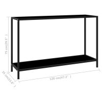 vidaXL Konsolbord svart 120x35x75 cm härdat glas - Bild 6