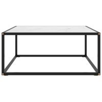 vidaXL Soffbord med svart vit marmor glas 80x80x35 cm - Bild 2