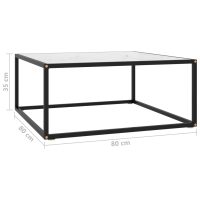 vidaXL Soffbord med svart vit marmor glas 80x80x35 cm - Bild 5