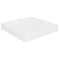 vidaXL Svävande vägghyllor 2 st vit högglans 23x23,5x3,8 cm MDF - Bild 4