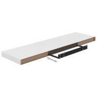 vidaXL Svävande vägghylla vit högglans 90x23,5x3,8 cm MDF - Bild 7