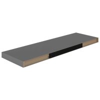 vidaXL Svävande vägghyllor 2 st grå högglans 80x23,5x3,8 cm MDF - Bild 7