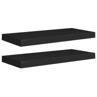 vidaXL Svävande vägghyllor 2 st svart 60x23,5x3,8 cm MDF - Bild 2