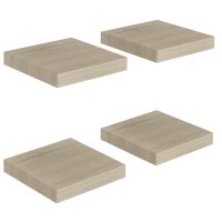 vidaXL Svävande vägghyllor 4 st ek 23x23,5x3,8 cm MDF - Bild 2