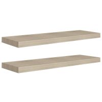 vidaXL Svävande vägghyllor 2 st ek 80x23,5x3,8 cm MDF - Bild 2