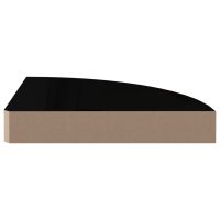 vidaXL Svävande hörnhyllor 2 st svart högglans 25x25x3,8 cm MDF - Bild 6