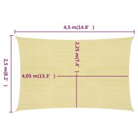 vidaXL Solsegel 160 g/m² beige 2,5x4,5 m HDPE - Bild 6