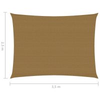 vidaXL Solsegel 160 g/m² taupe 2,5x3,5 m HDPE - Bild 6