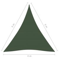 vidaXL Solsegel 160 g/m² mörkgrön 4x5x5 m HDPE - Bild 6