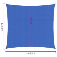 vidaXL Solsegel 160 g/m² fyrkantig blå 3x3 m HDPE - Bild 6