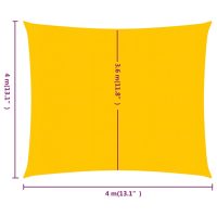 vidaXL Solsegel 160 g/m² fyrkantig gul 4x4 m HDPE - Bild 6