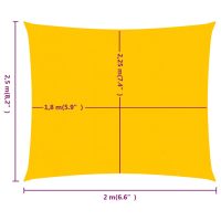 vidaXL Solsegel 160 g/m² rektangulär gul 2x2,5 m HDPE - Bild 6