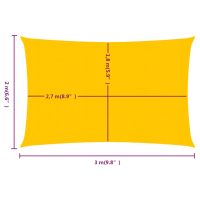 vidaXL Solsegel 160 g/m² rektangulär gul 2x3 m HDPE - Bild 6