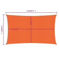 vidaXL Solsegel 160 g/m² rektangulär orange 3x6 m HDPE - Bild 6