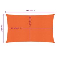 vidaXL Solsegel 160 g/m² rektangulär orange 4x7 m HDPE - Bild 6