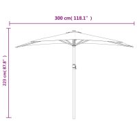 vidaXL Balkongparasoll aluminiumstång blå 300x155x223 cm halv - Bild 9