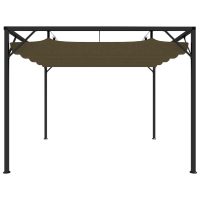 vidaXL Paviljong med infällbart tak 3x3 m taupe 180 g/m² - Bild 3