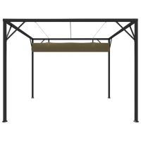 vidaXL Paviljong med infällbart tak 3x3 m taupe 180 g/m² - Bild 4