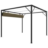 vidaXL Paviljong med infällbart tak 3x3 m taupe 180 g/m² - Bild 5