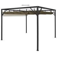 vidaXL Paviljong med infällbart tak 3x3 m taupe 180 g/m² - Bild 6