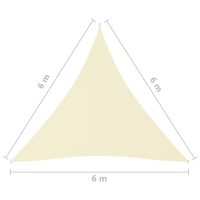 vidaXL Solsegel oxfordtyg trekantigt 6x6x6 m gräddvit - Bild 6