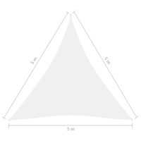 vidaXL Solsegel oxfordtyg trekantigt 5x5x5 m vit - Bild 6