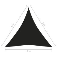 vidaXL Solsegel oxfordtyg trekantigt 6x6x6 m svart - Bild 6