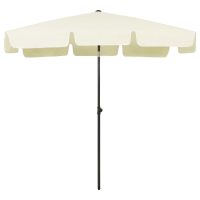 vidaXL Strandparasoll gul 200x125 cm - Bild 4