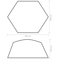 vidaXL Pooltält tyg 660x580x250 cm kamouflage - Bild 8