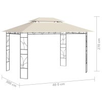 vidaXL Paviljong 4x3x2,7 m gräddvit 160 g/m² - Bild 6