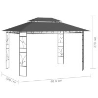 vidaXL Paviljong 4x3x2,7 m antracit 160 g/m² - Bild 6