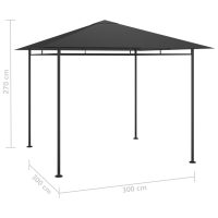 vidaXL Paviljong 3x3x2,7 m antracit 180 g/m² - Bild 4