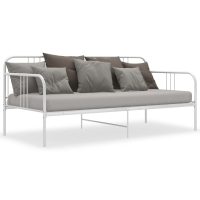 vidaXL Sängram bäddsoffa vit metall 90x200 cm - Bild 2