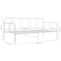 vidaXL Sängram bäddsoffa vit metall 90x200 cm - Bild 8