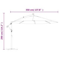 vidaXL Frihängande parasoll med LED terrakotta 350 cm - Bild 12