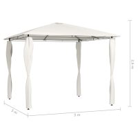 vidaXL Paviljong med stolpar 3x3x2,6 m gräddvit 160 g/m² - Bild 4