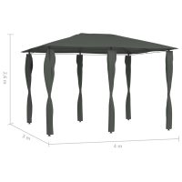 vidaXL Paviljong med stolpar 3x4x2,6 m antracit 160 g/m² - Bild 4