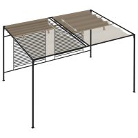 vidaXL Paviljong med infällbart tak 3x4x2,3 m taupe 180 g/m² - Bild 5