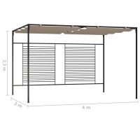 vidaXL Paviljong med infällbart tak 3x4x2,3 m taupe 180 g/m² - Bild 7