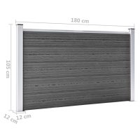 vidaXL Staketpanel WPC 180x105 cm svart - Bild 8