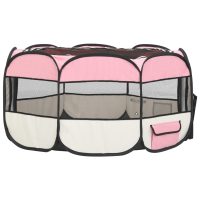 vidaXL Hopfällbar hundhage med väska rosa 145x145x61 cm - Bild 7