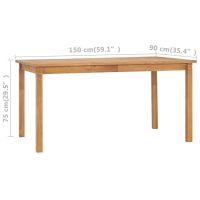 vidaXL Trädgårdsbord 150x90x75 cm massiv teak - Bild 6