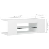 vidaXL TV-bänk med LED-belysning vit 90x39x30 cm - Bild 12