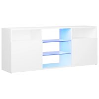 vidaXL TV-bänk med LED-belysning vit 120x30x50 cm - Bild 2