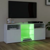 vidaXL TV-bänk med LED-belysning vit 120x30x50 cm - Bild 4